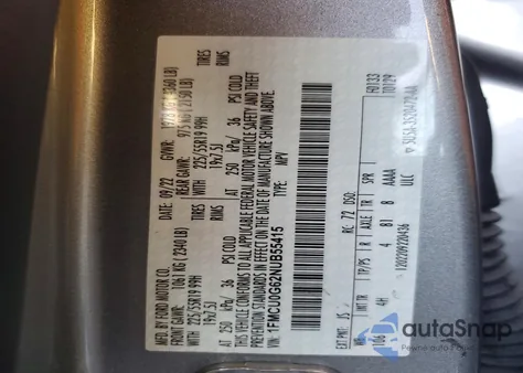2022 Ford Escape Se from USA, damaged, VIN 1FMCU0G62NUB55415